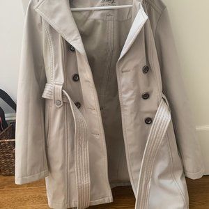 light grey trench coat